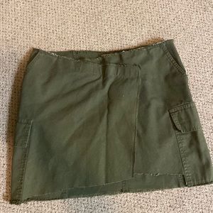 green velcro cargo skirt